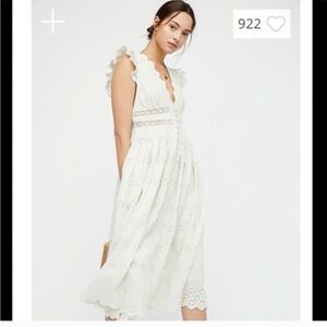 Free People Peach Pie Midi Dress